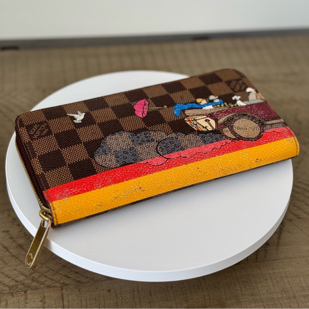 Louis Vuitton Limited Edition Damier Ebene Canvas Zip Around Wallet - Picture 8 of 16